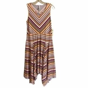 PerSeption Striped Handkerchief Dress Size S NWT
